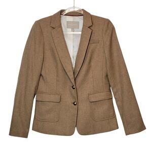 Banana Republic Tan Camel Blazer Jacket Single Breasted Size 4 Classic Preppy